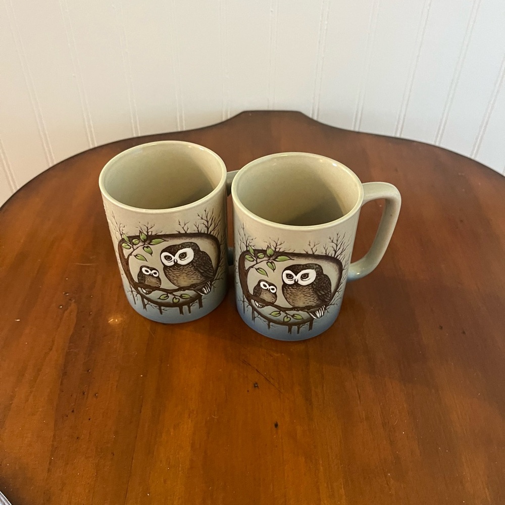 Vintage Owl Coffee Mug Cups (2) - Picture 6 of 8